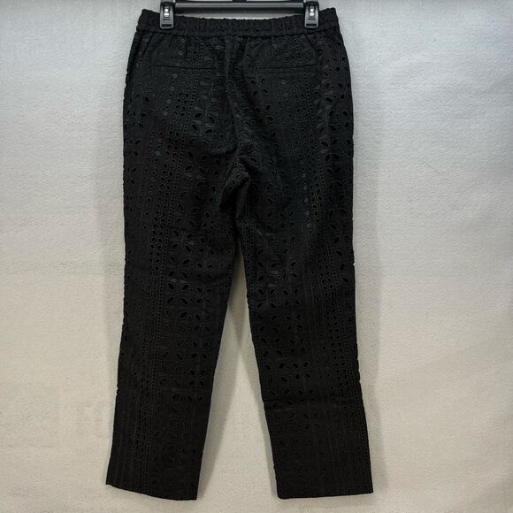 J. Crew Pants Women's 4 Black Pull-On Easy Pant in Eyelet Cocktail Business NWT - Picture 9 of 14